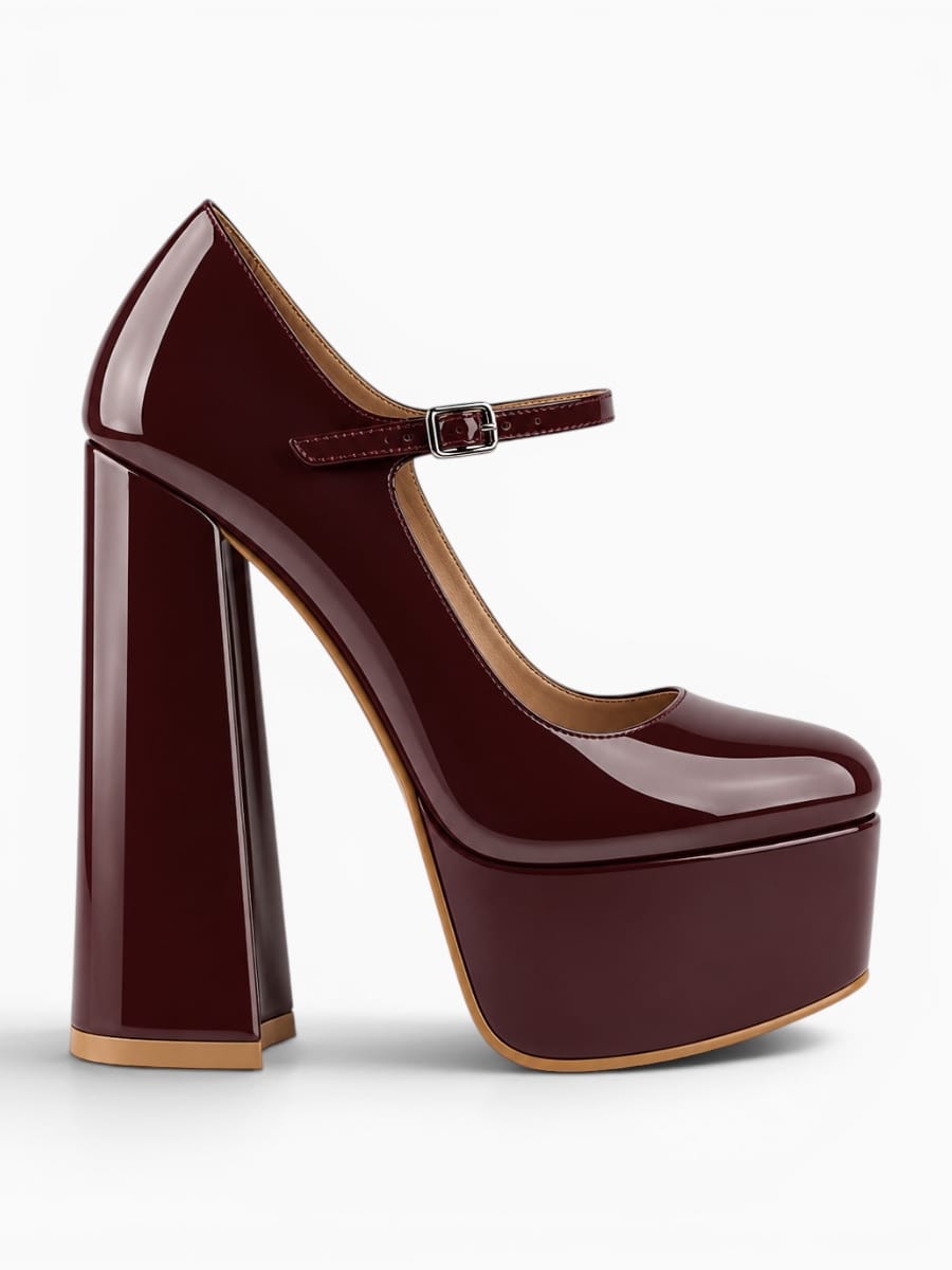 Amara Shoes Platform Mary Jane Chunky Heels