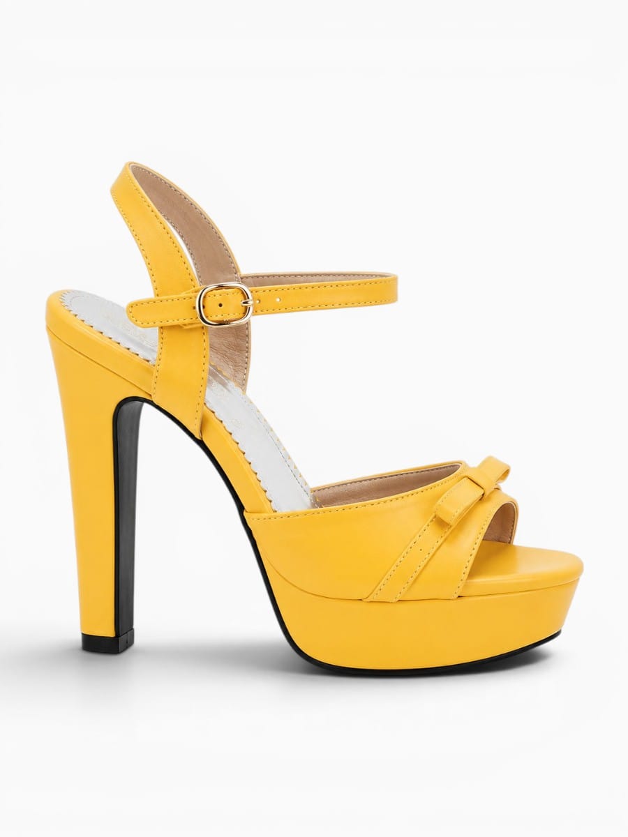Amara Shoes Bow Platform Peep Toe Block Heel Ankle Strap Sandals