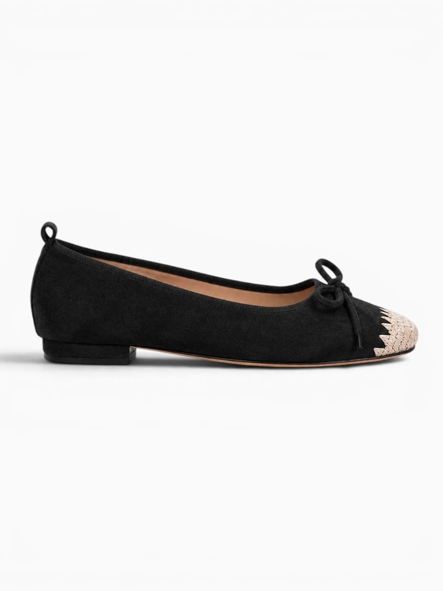 Amara Shoes Bow Square Toe Ballet Flats