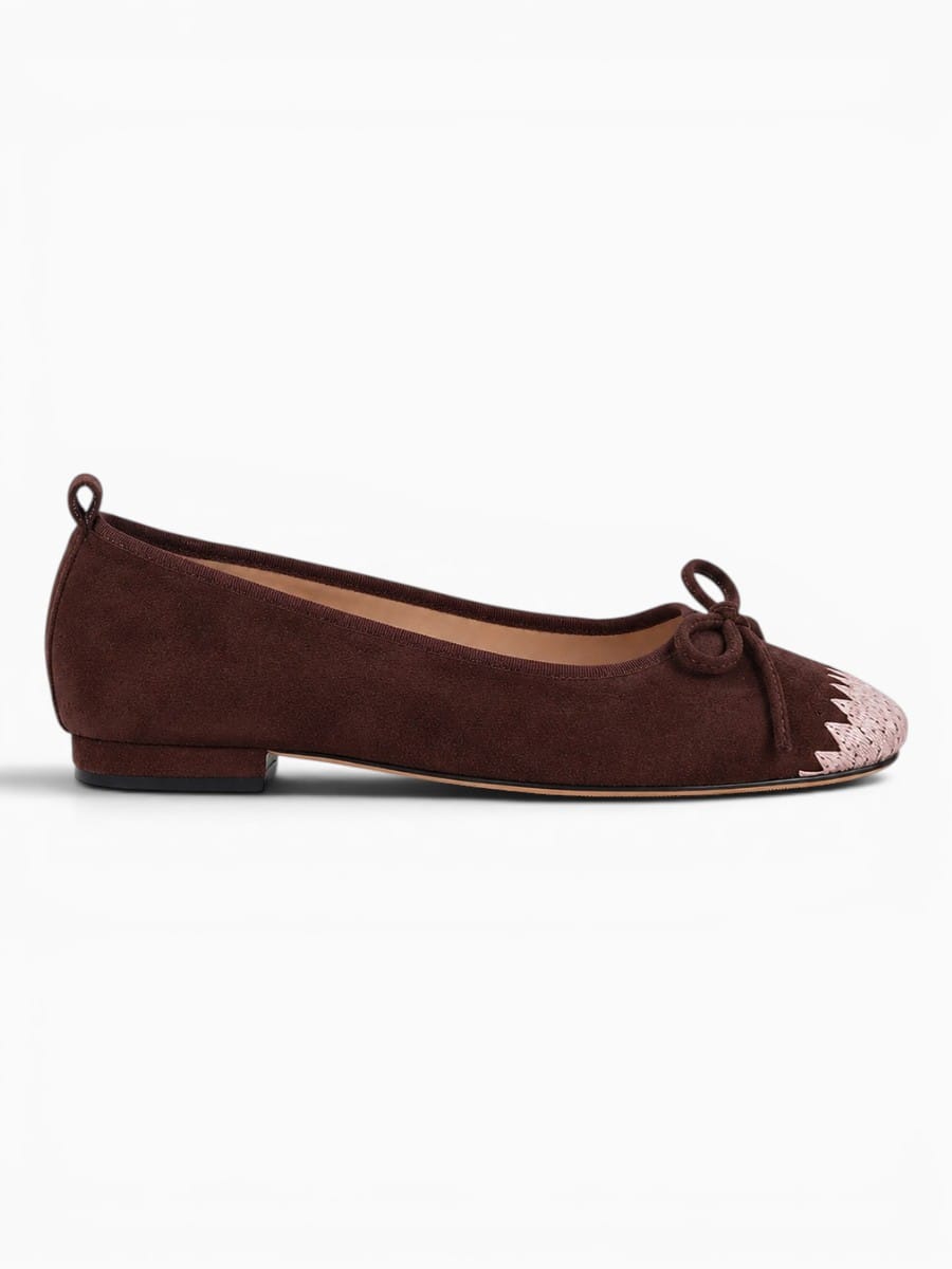 Amara Shoes Bow Square Toe Ballet Flats