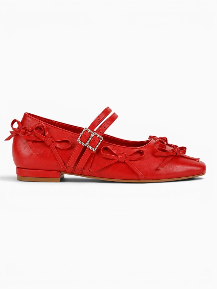 Amara Shoes Bow Strap Ballet Flats