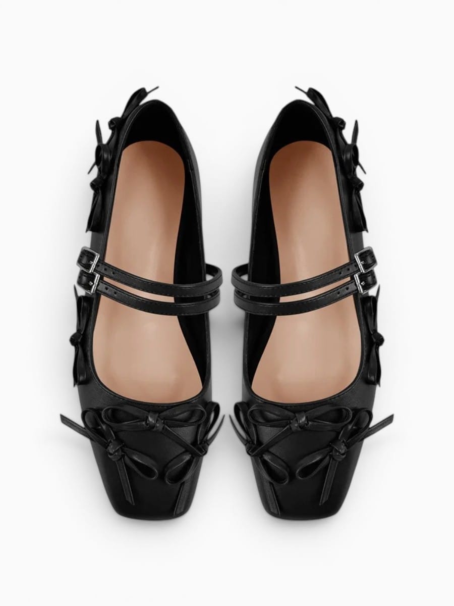 Amara Shoes Bow Strap Ballet Flats