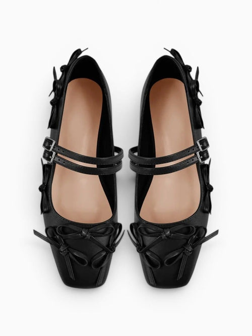 Amara Shoes Bow Strap Ballet Flats