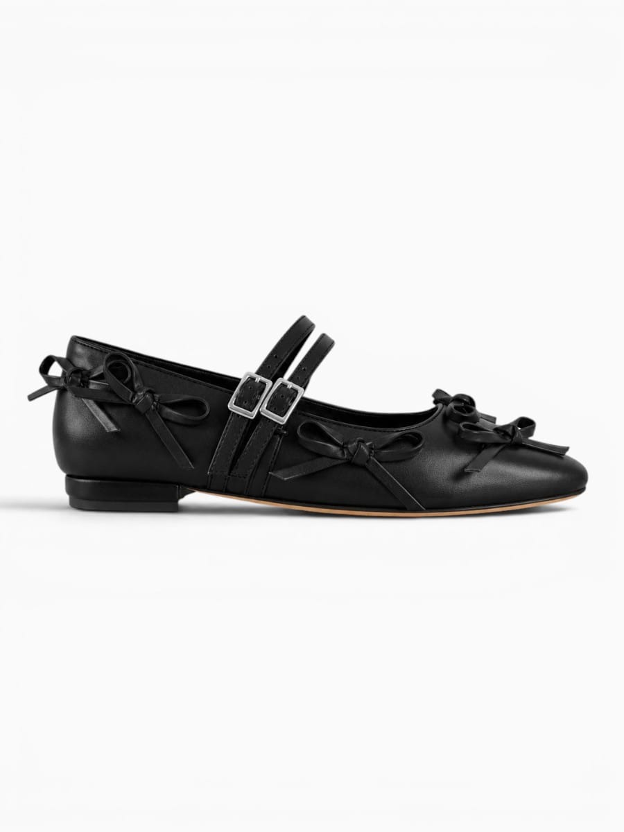 Amara Shoes Bow Strap Ballet Flats
