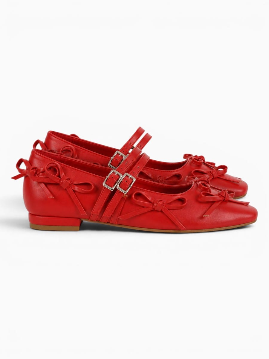 Amara Shoes Bow Strap Ballet Flats