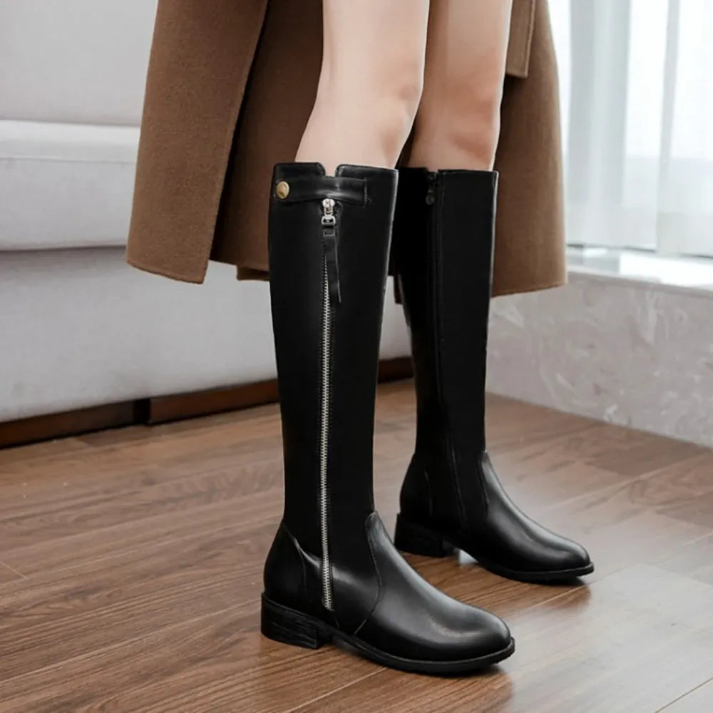 Amara Shoes Classic Knee-High Zip Boots