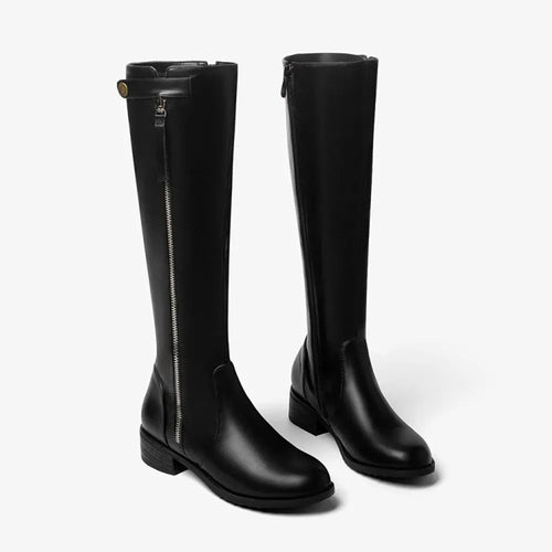Amara Shoes Classic Knee-High Zip Boots