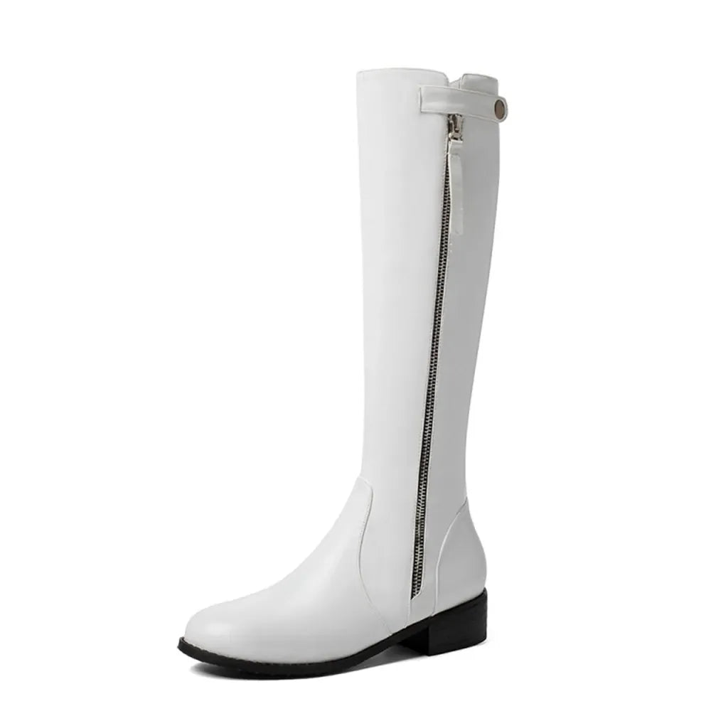Amara Shoes Classic Knee-High Zip Boots