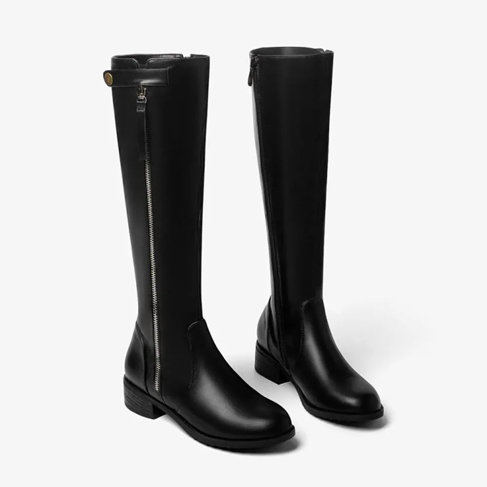 Amara Shoes Classic Knee-High Zip Boots
