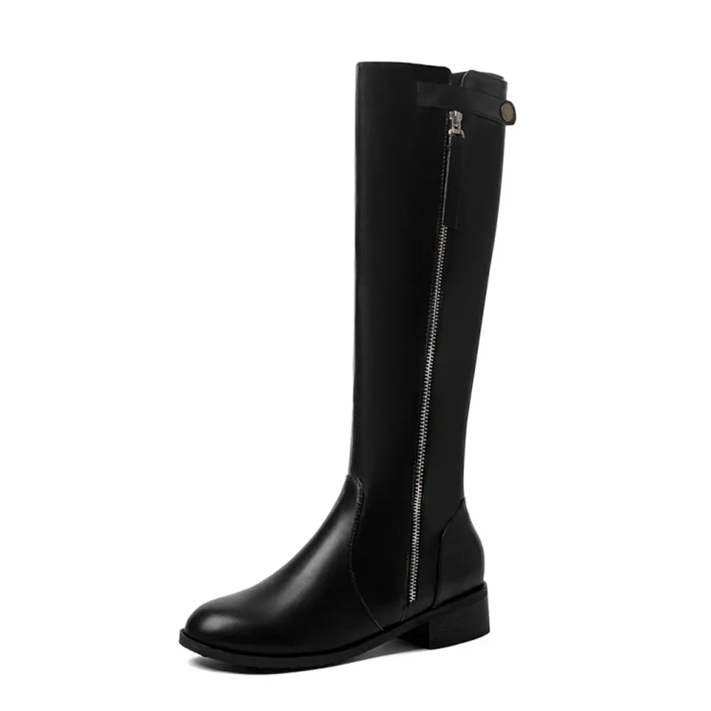 Amara Shoes Classic Knee-High Zip Boots