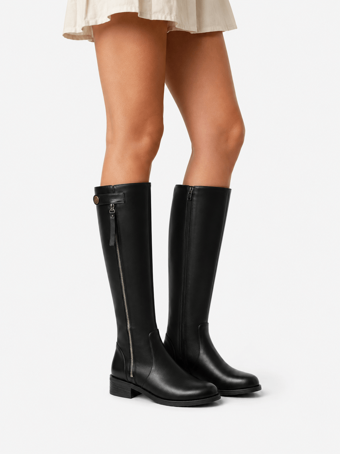 Amara Shoes Classic Knee-High Zip Boots