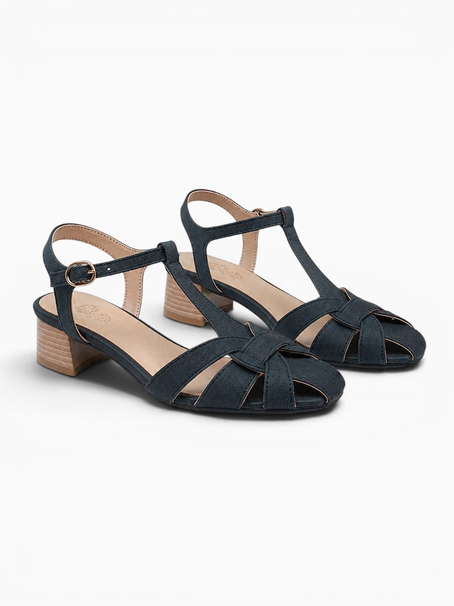 Amara Shoes Closed Toe Slingback Block Heel Sandals