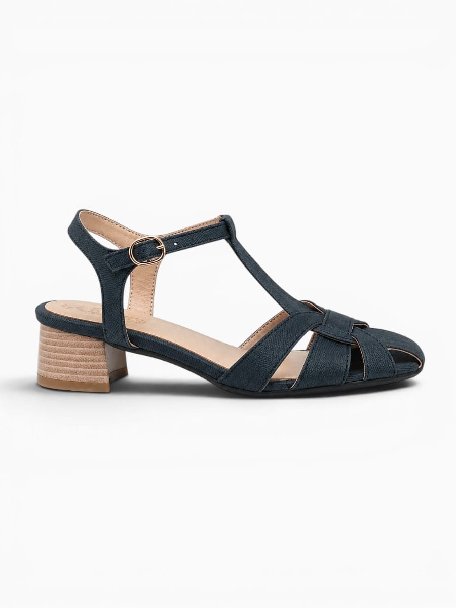 Amara Shoes Closed Toe Slingback Block Heel Sandals