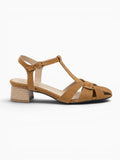 Amara Shoes Closed Toe Slingback Block Heel Sandals