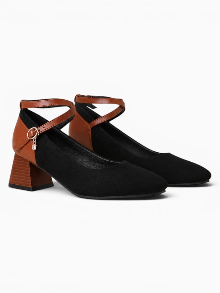 Amara Shoes Cross Strap Mary Jane Heels