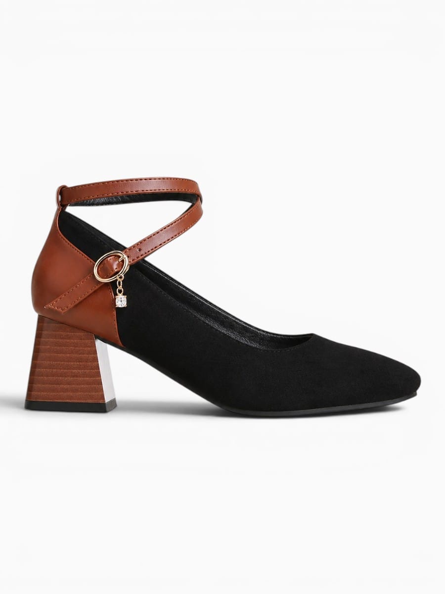 Amara Shoes Cross Strap Mary Jane Heels