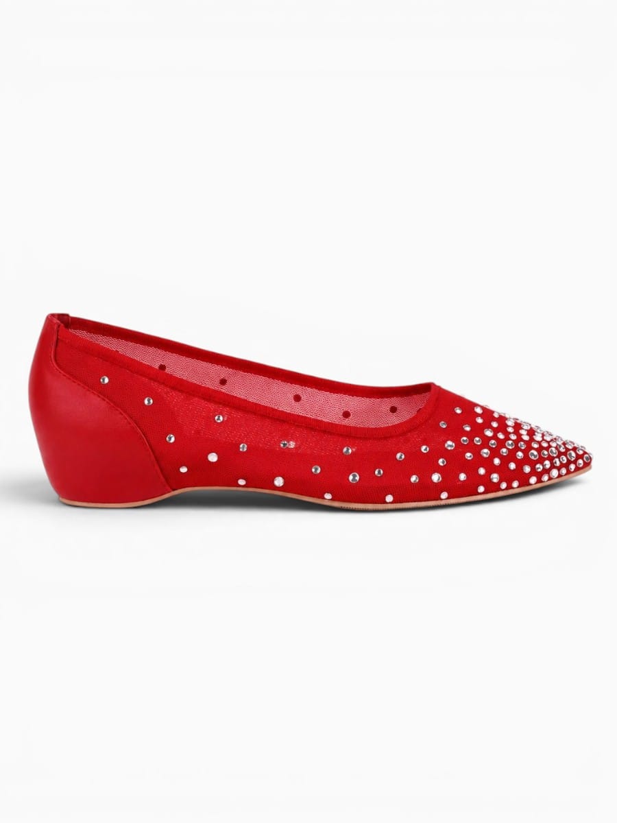 Amara Shoes Crystal Mesh Ballet Flats