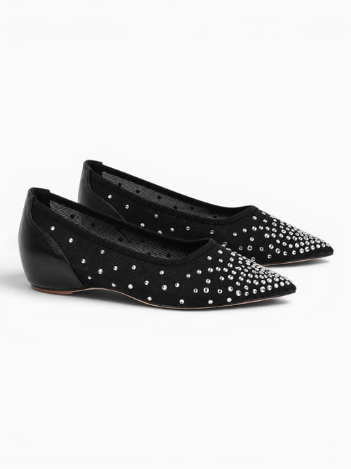 Amara Shoes Crystal Mesh Ballet Flats