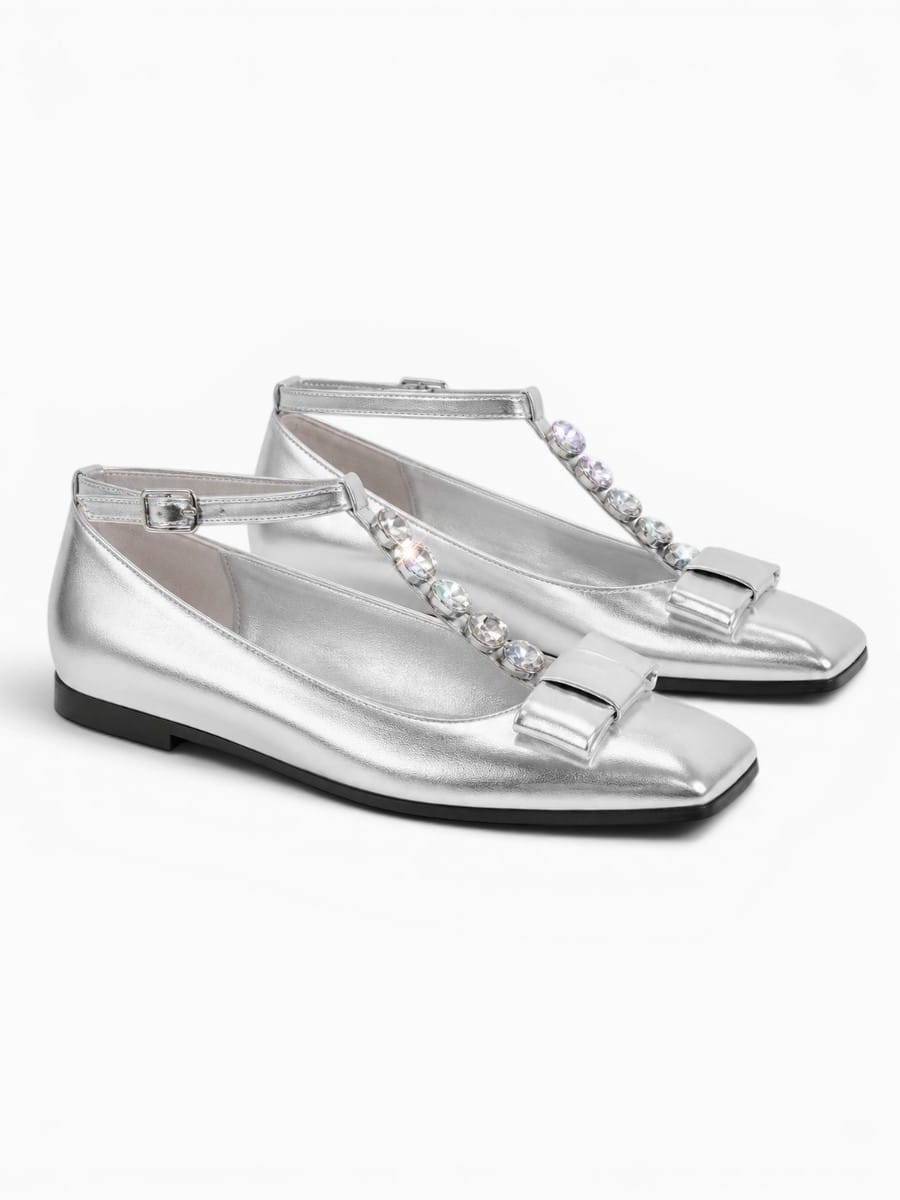 Amara Shoes Crystal Strap Ballet Flats