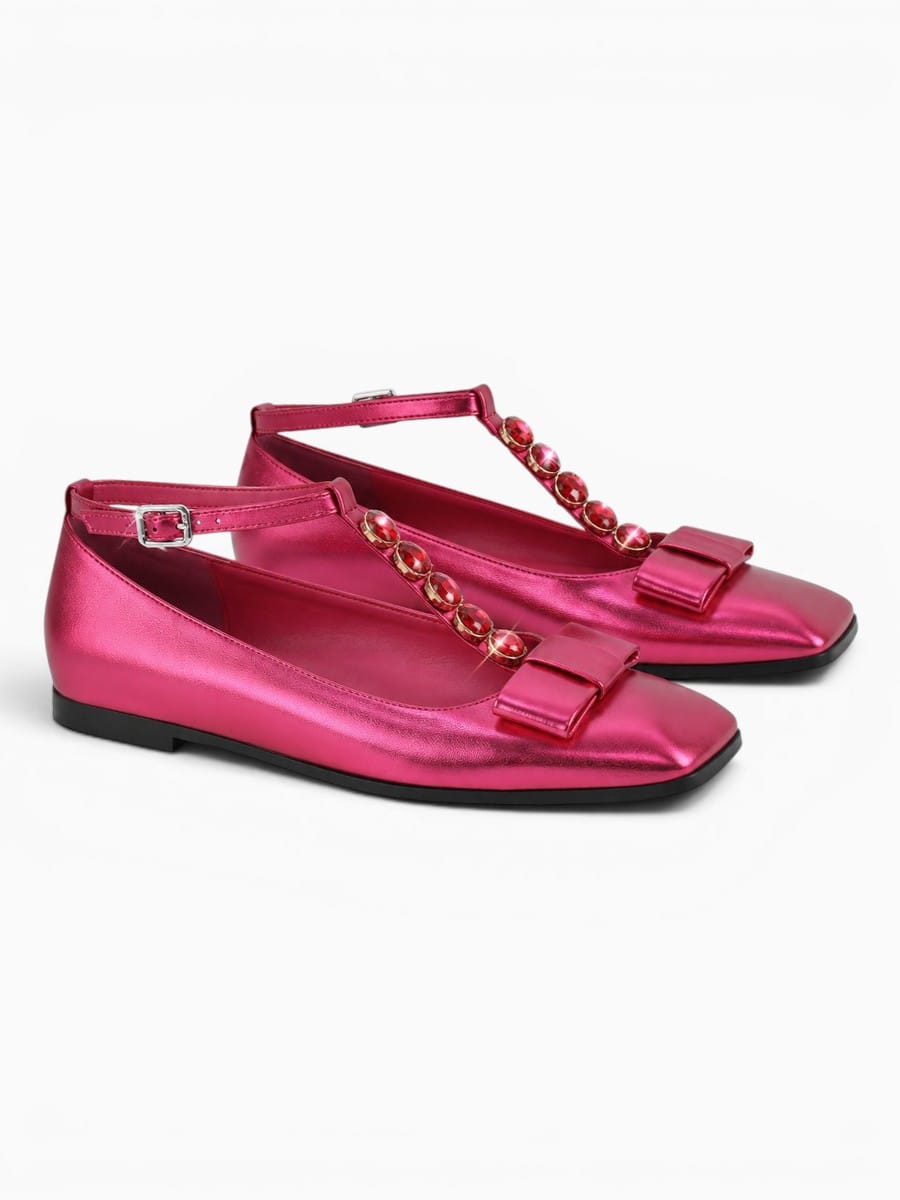 Amara Shoes Crystal Strap Ballet Flats