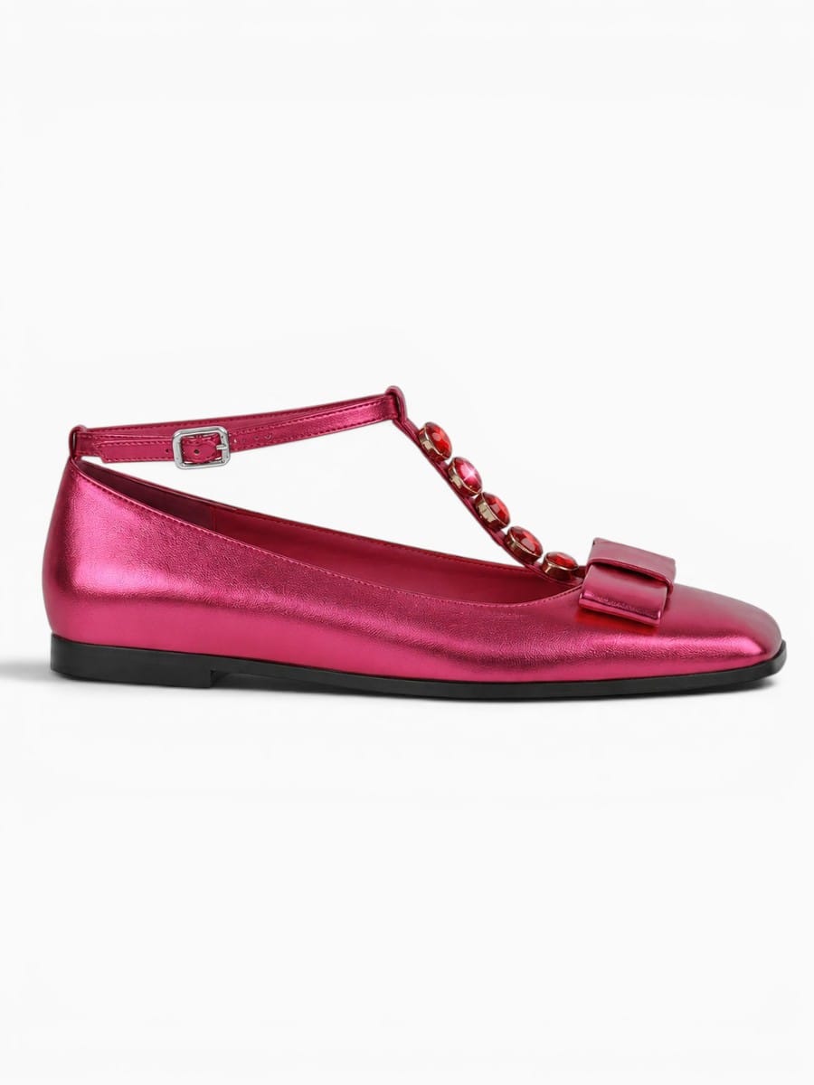Amara Shoes Crystal Strap Ballet Flats