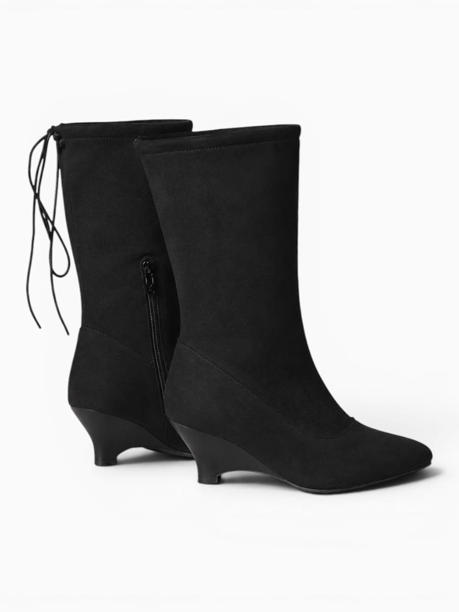 Amara Shoes Denim Wedge Cowboy Boots