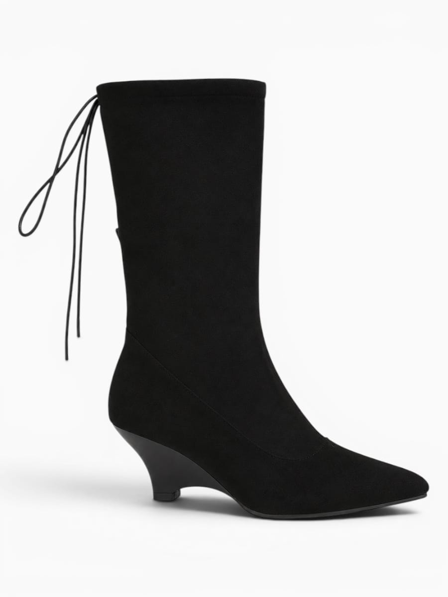 Amara Shoes Denim Wedge Cowboy Boots