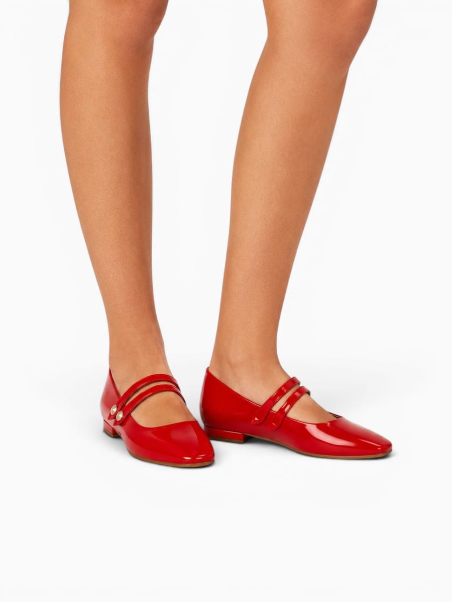 Amara Shoes Double Strap Ballet Flats