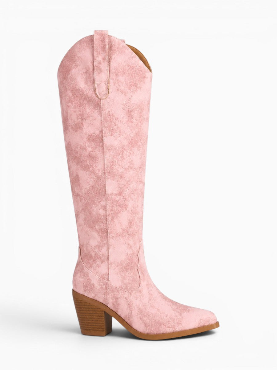 Amara Shoes Embroidered Knee High Cowboy Boots