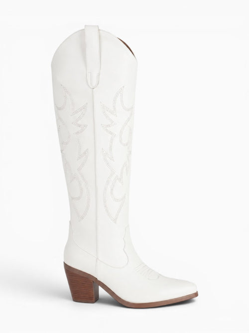 Amara Shoes Embroidered Knee High Cowboy Boots