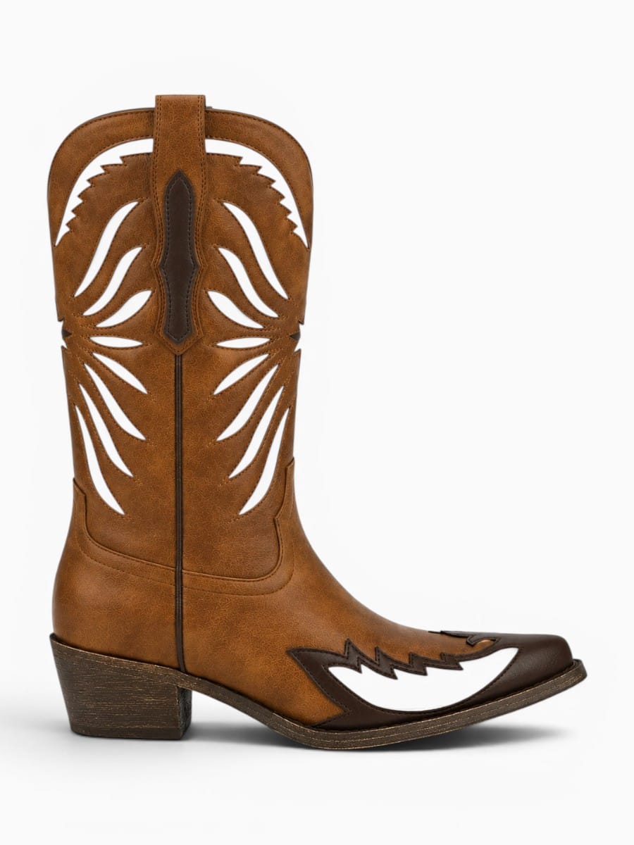 Amara Shoes Embroidered Pointed Toe Pull On Western Cowboy Boots