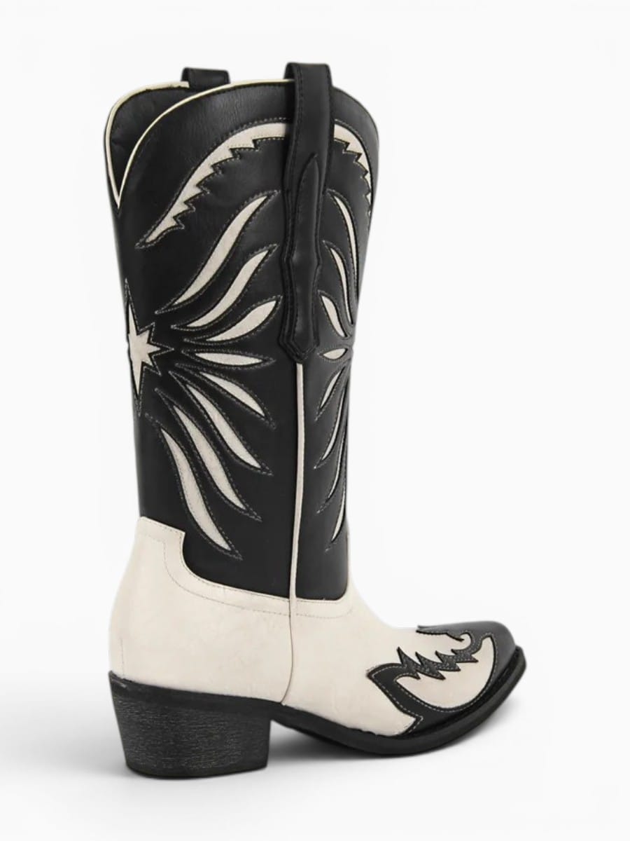 Amara Shoes Embroidered Pointed Toe Pull On Western Cowboy Boots