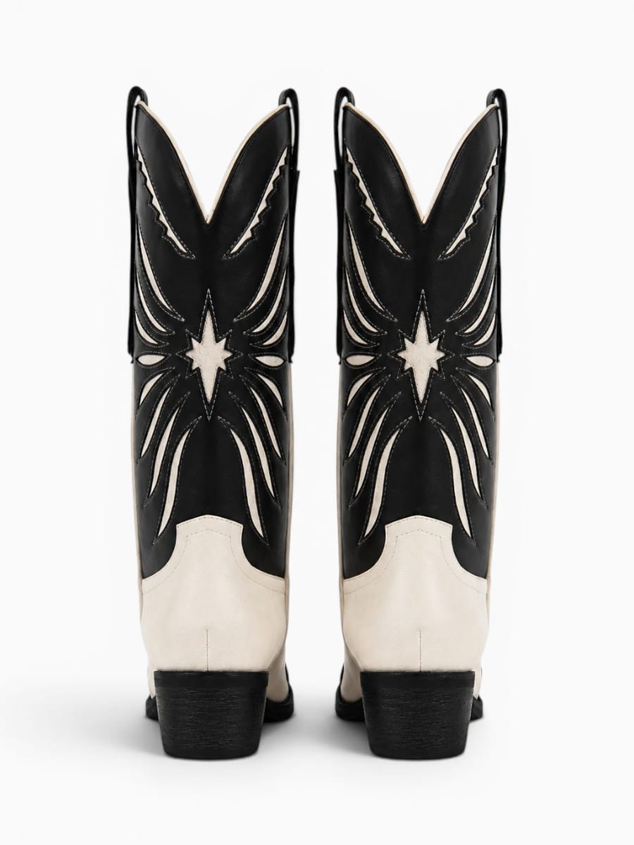 Amara Shoes Embroidered Pointed Toe Pull On Western Cowboy Boots