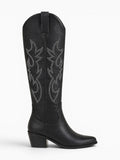 Amara Shoes Embroidered Western Knee High Boots
