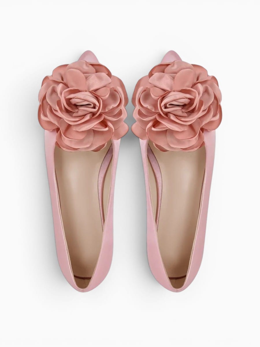 Amara Shoes Floral Pointed Toe Ballet Flats