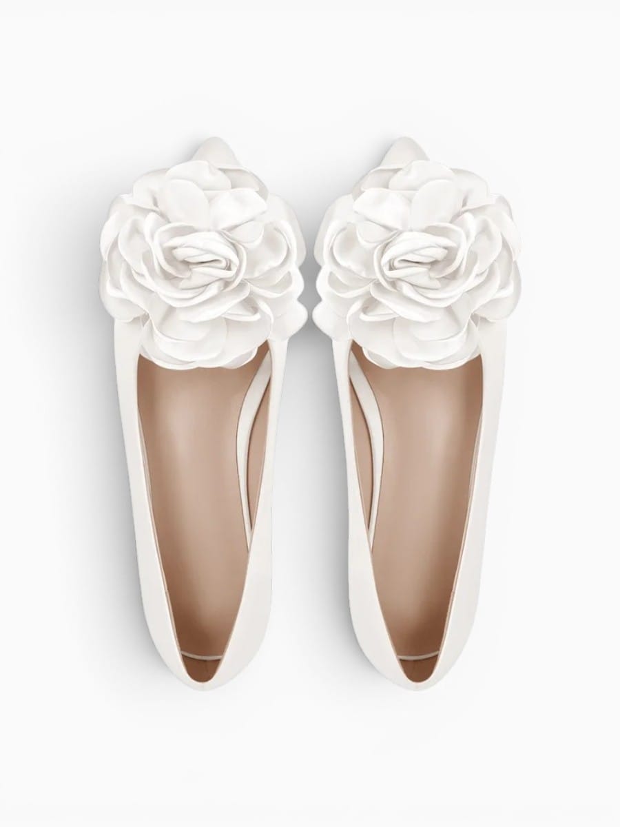 Amara Shoes Floral Pointed Toe Ballet Flats