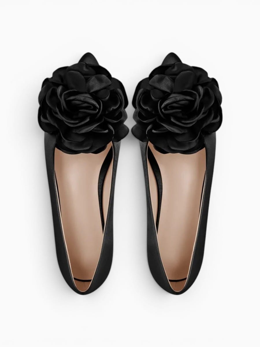 Amara Shoes Floral Pointed Toe Ballet Flats
