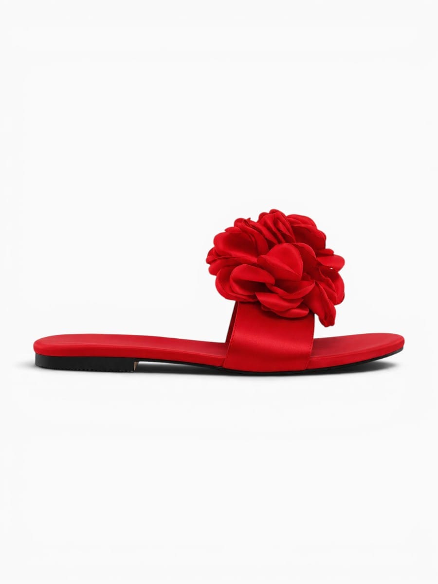 Amara Shoes Flower Slide Flat Sandals