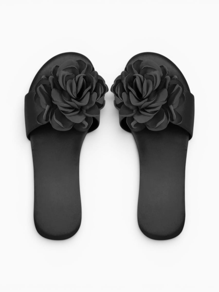 Amara Shoes Flower Slide Flat Sandals