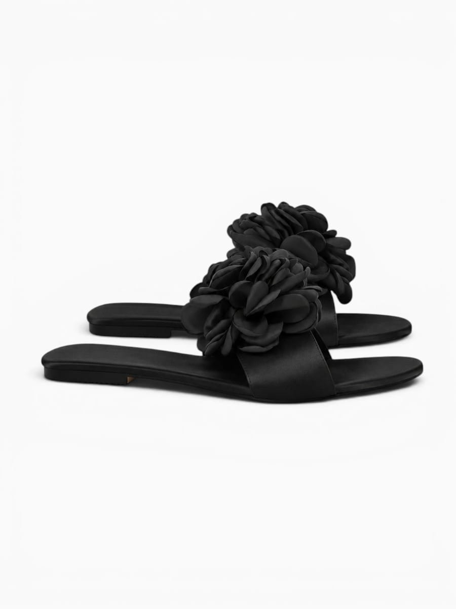 Amara Shoes Flower Slide Flat Sandals