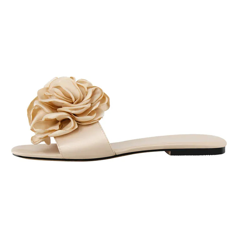 Amara Shoes Flower Slide Flat Sandals