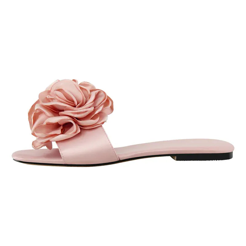 Amara Shoes Flower Slide Flat Sandals