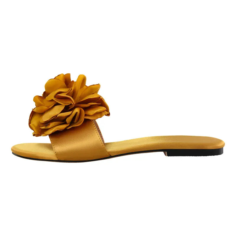 Amara Shoes Flower Slide Flat Sandals