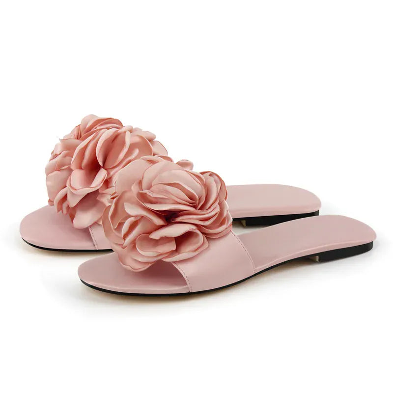 Amara Shoes Flower Slide Flat Sandals