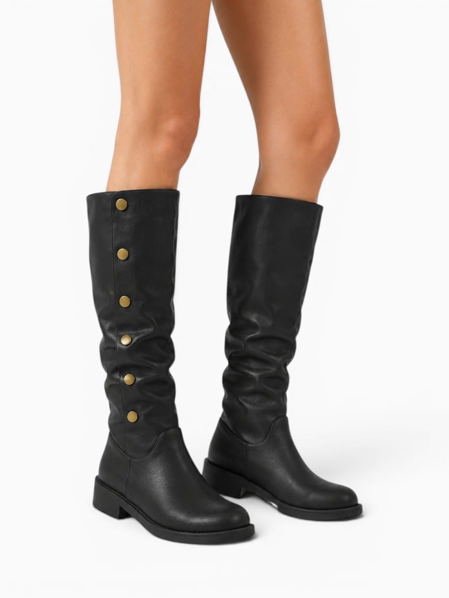 Amara Shoes Fold Over Knee High Boots