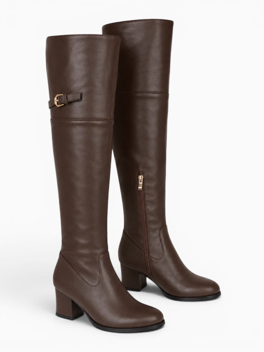 Amara Shoes Fold Over Knee High Boots