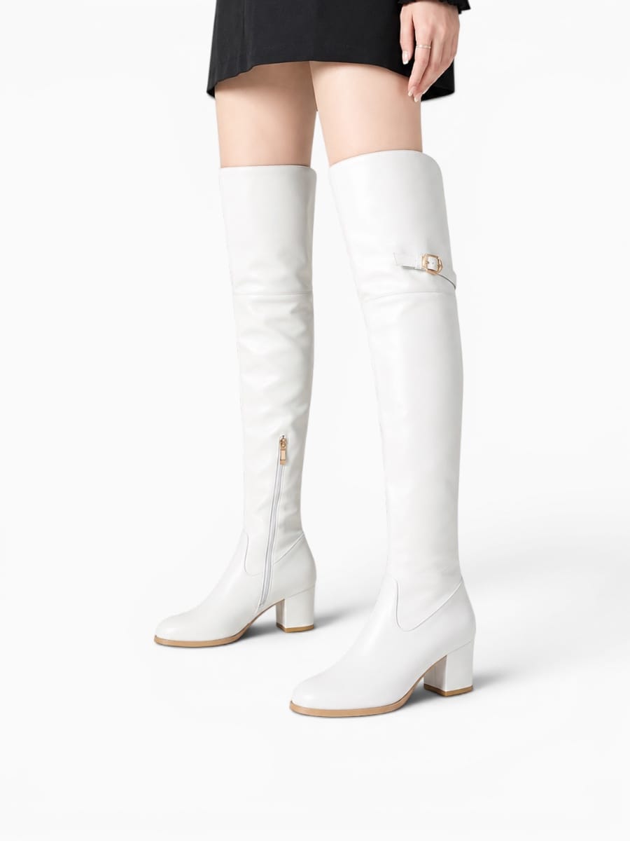 Amara Shoes Fold Over Knee High Boots