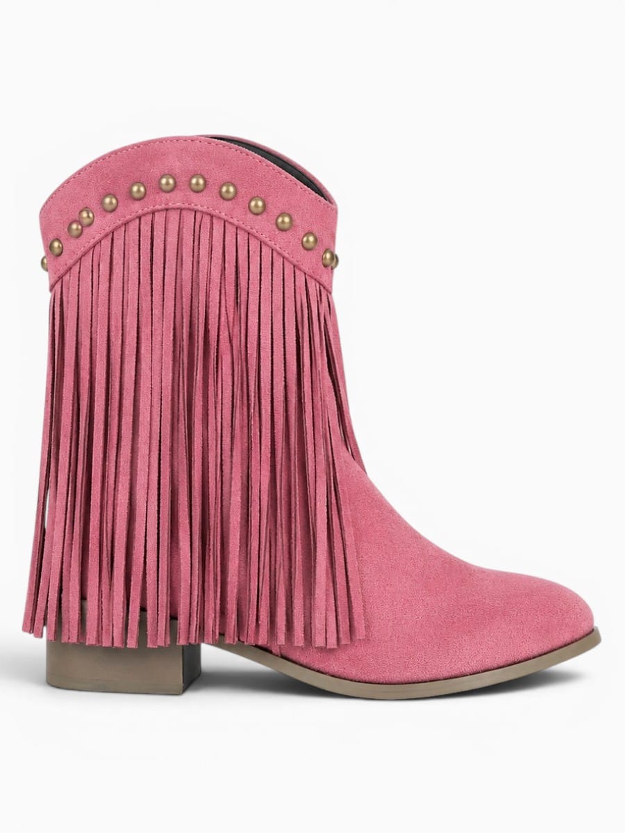 Amara Shoes Fringe Cowboy Ankle Boots