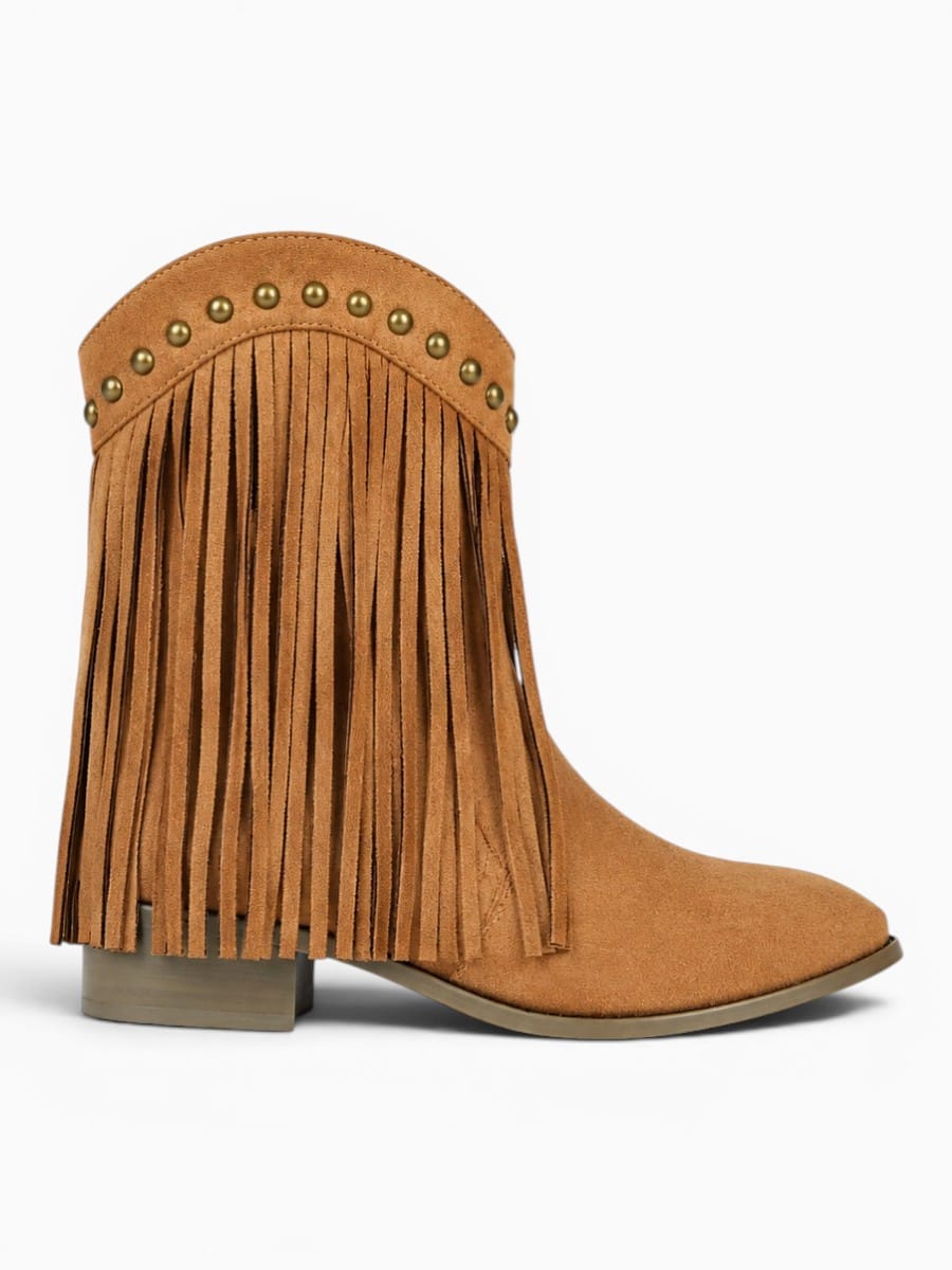Amara Shoes Fringe Cowboy Ankle Boots