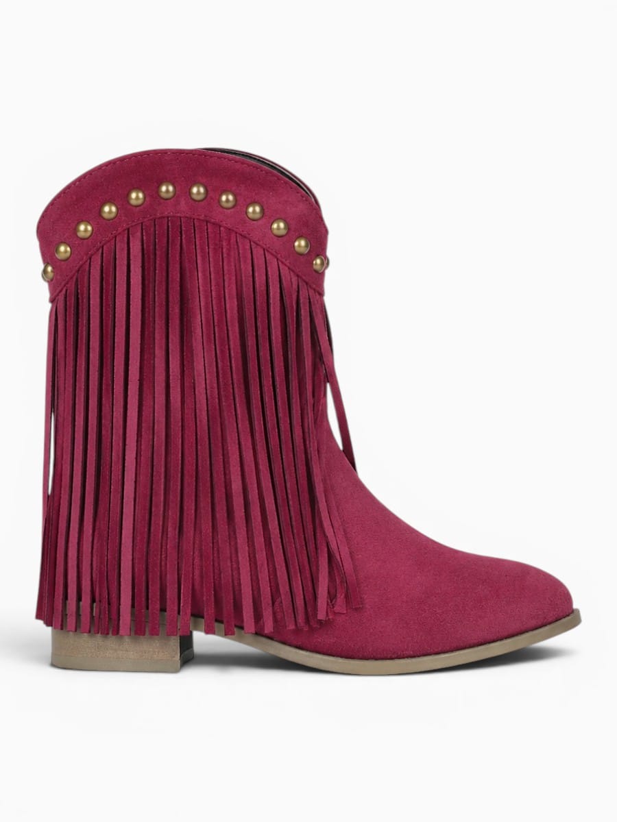 Amara Shoes Fringe Cowboy Ankle Boots